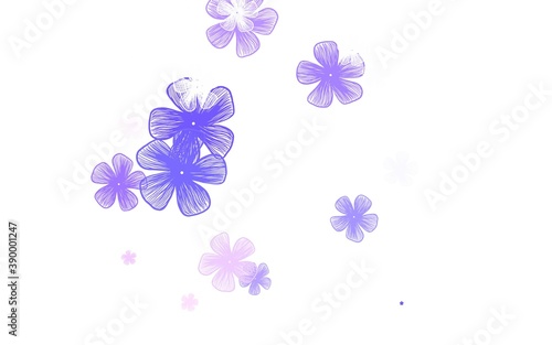 Light Purple  Pink vector natural artwork with flowers.