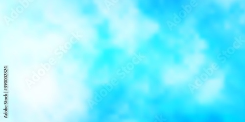 Light BLUE vector pattern with clouds.