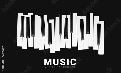 Musical background with piano keys