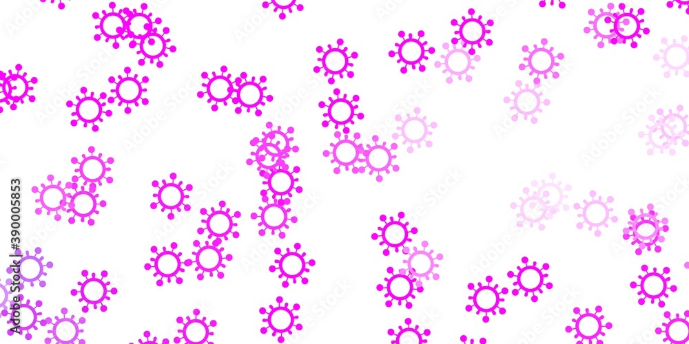 Light purple, pink vector pattern with coronavirus elements. Light purple, pink vector pattern with coronavirus elements.