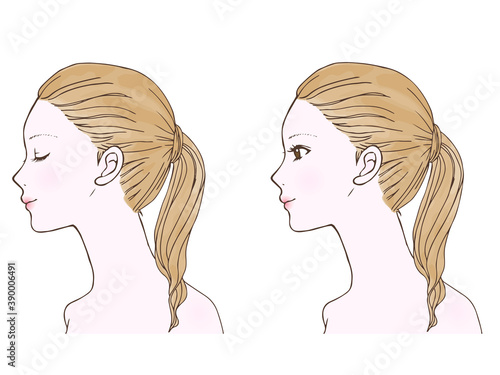 美容に使えそうなイラスト_横顔