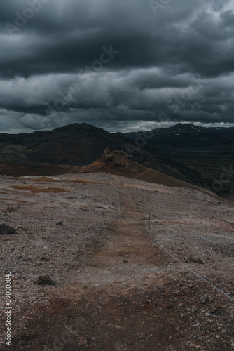Iceland nature, Vulcanic landscape in Summer.