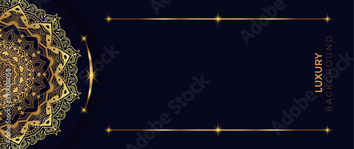 Modern Abstract luxury background design with gold vector Arabic Islamic pattern template