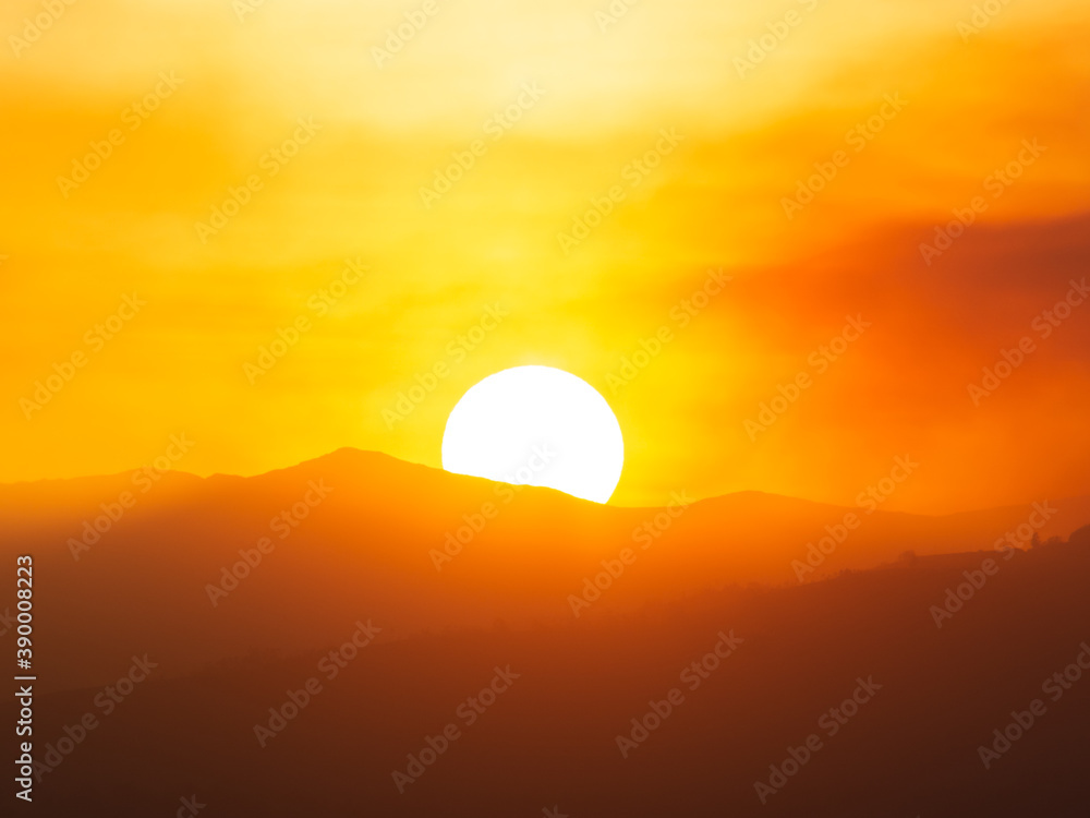 Heavenly sunset over the mountains Heavenly sunset over the mountains
