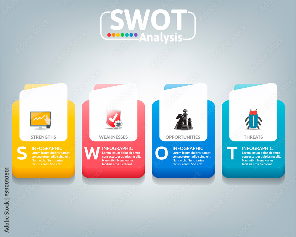Swot analysis business infographic chart Stock Vector Adobe Stock