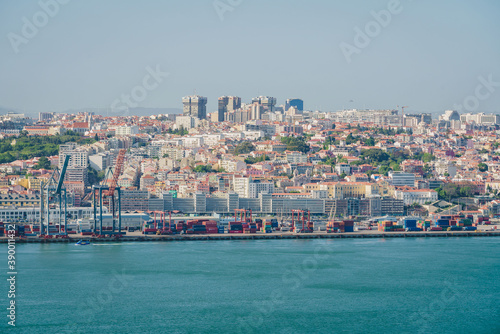 City skyline of Lisbon  Bel  m District