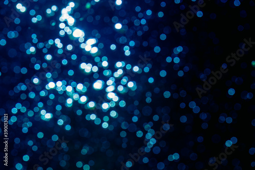 Abstract blue bokeh created by water background