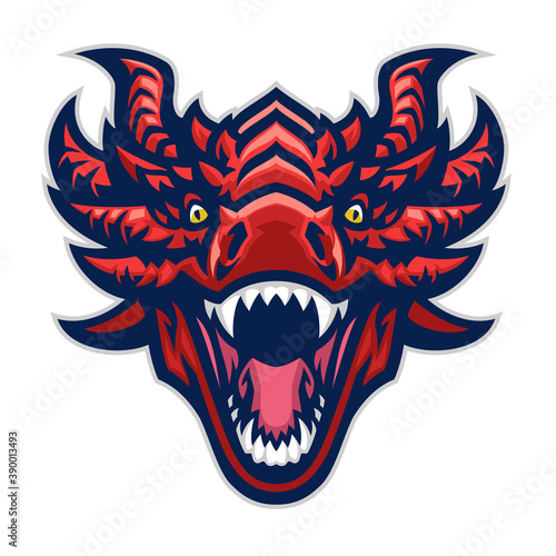 dragon head mascot angry