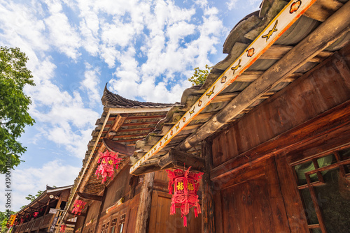 Sunny afternoon scenery of Millennium Yao Village in Liannan County  Qingyuan  Guangdong