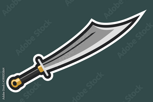 Simple illustration of Baguadao, ancient chinese sword vector icon for web