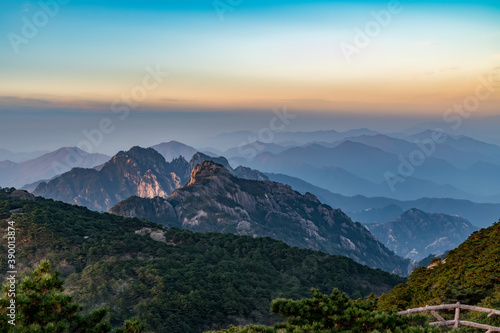Landscape of Mount Huangshan  Yellow Mountains . UNESCO World Heritage Site. Located in Huangshan  Anhui  China.