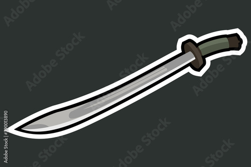 Simple illustration of Niuweidao, ancient chinese sword vector icon for web