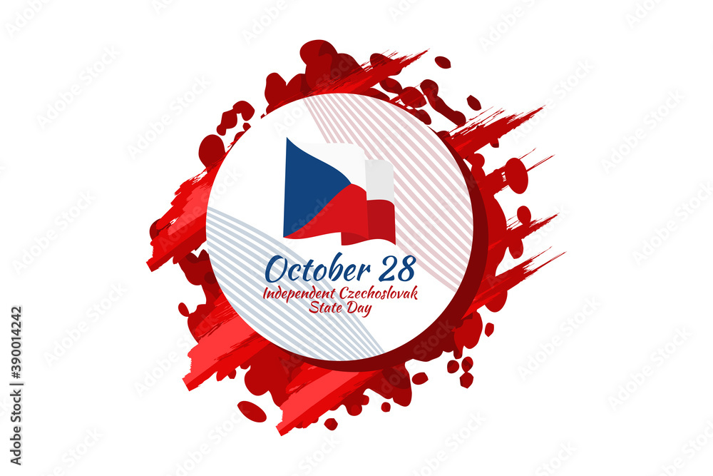 Obraz premium October 28, Independent Czechoslovak State Day vector illustration. Public holiday in Czech Republic. Suitable for greeting card, poster and banner.