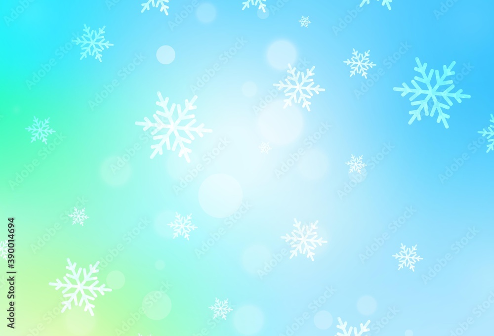 Light Blue, Green vector background in Xmas style.