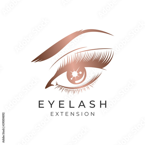 Luxury Beauty Eyelashes Extension Logo Design