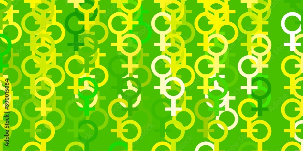 Light Green, Yellow vector template with businesswoman signs. Light Green, Yellow vector template with businesswoman signs.