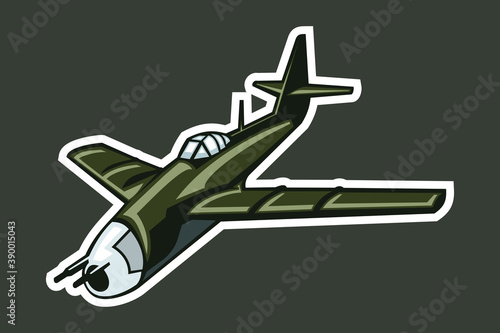 Canvas Print Russian fighter plane vector illustration