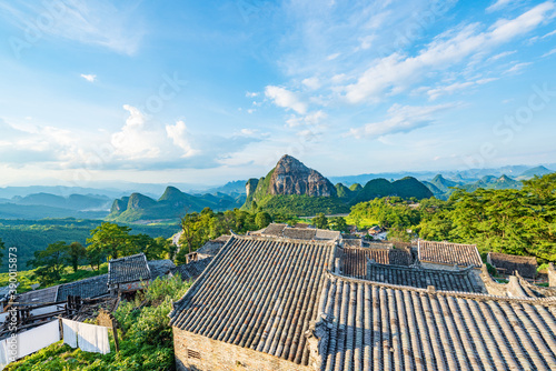 Sunny afternoon scenery of Millennium Yao Village in Liannan County, Qingyuan, Guangdong photo