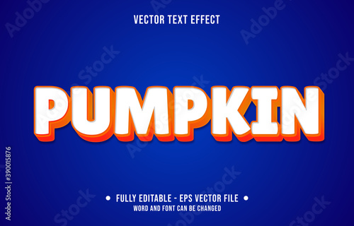 Editable text effect - halloween pumpkin white and orange color gradient style 