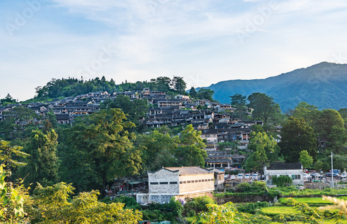 Sunny afternoon scenery of Millennium Yao Village in Liannan County, Qingyuan, Guangdong photo