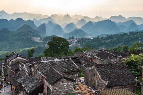 Sunny afternoon scenery of Millennium Yao Village in Liannan County, Qingyuan, Guangdong photo