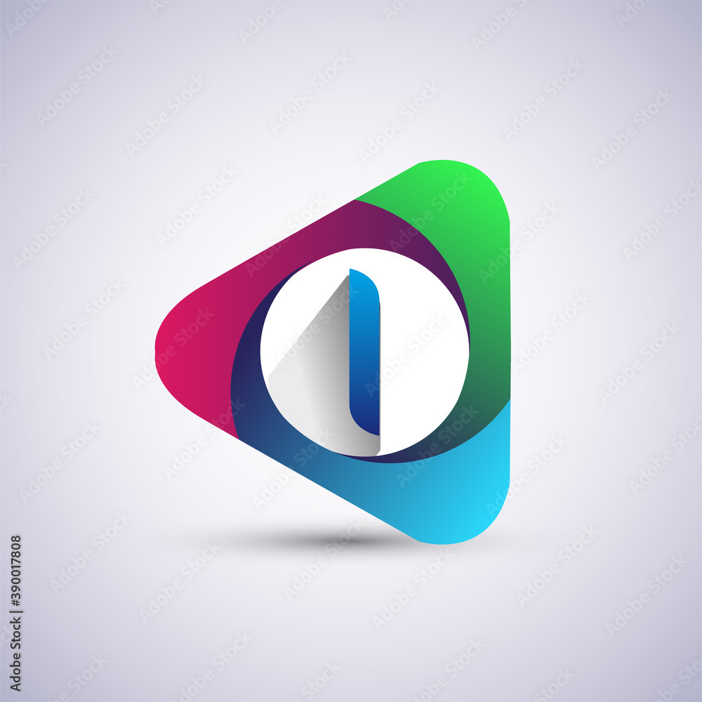 I letter colorful logo in the triangle shape, Vector design template elements for your Business or company identity. I letter colorful logo in the triangle shape, Vector design template elements for your Business or company identity.