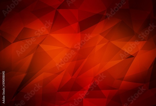 Dark Red vector polygon abstract background.
