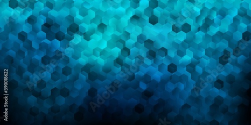 Dark blue vector layout with shapes of hexagons.
