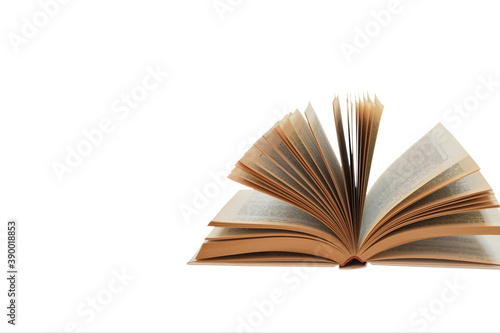 Opened book isolated on a white background