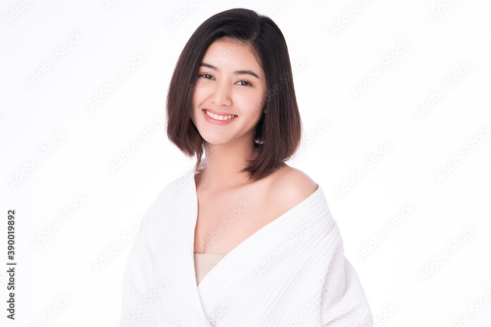 Beautiful young asian woman with clean fresh skin on white background, Face care, Facial treatment, Cosmetology, beauty and spa, Asian women portrait Beautiful young asian woman with clean fresh skin on white background, Face care, Facial treatment, Cosmetology, beauty and spa, Asian women portrait