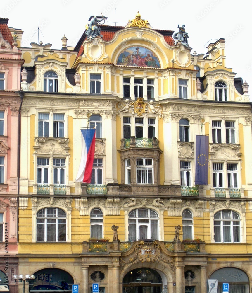 Beautiful Baroque building in Old Town Square Prague
