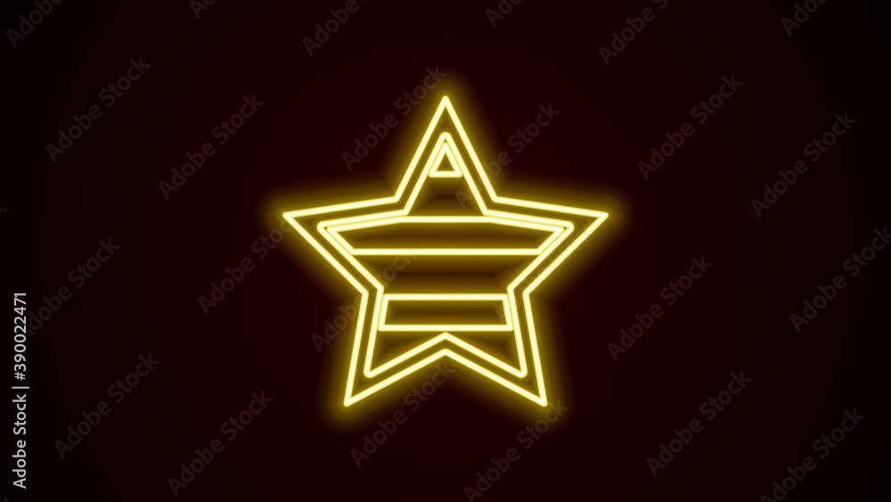 Glowing neon line USA Independence day icon isolated on black background. 4th of July. United States of America country. 4K Video motion graphic animation Glowing neon line USA Independence day icon isolated on black background. 4th of July. United States of America country. 4K Video motion graphic animation