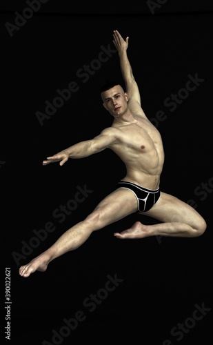 Leaping male ballet dancer © farconville