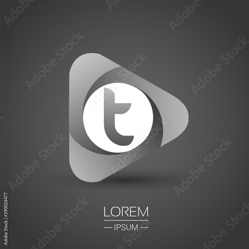 T letter logo in the triangle shape, font icon, Vector design template elements for your Business or company identity.