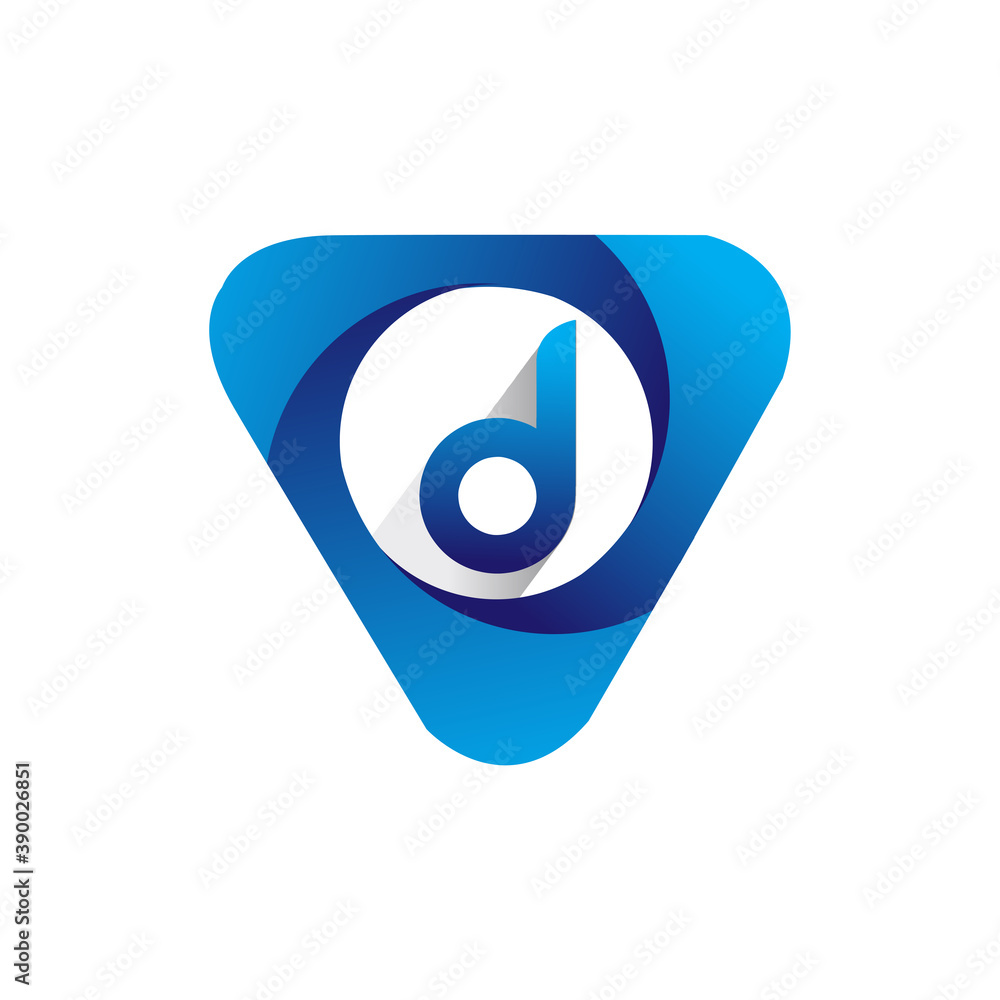 Logo D letter blue colored in the triangle shape, Vector design template elements for your Business or company identity. Logo D letter blue colored in the triangle shape, Vector design template elements for your Business or company identity.