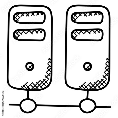 
A graphic image of seat of organized data, network server 
