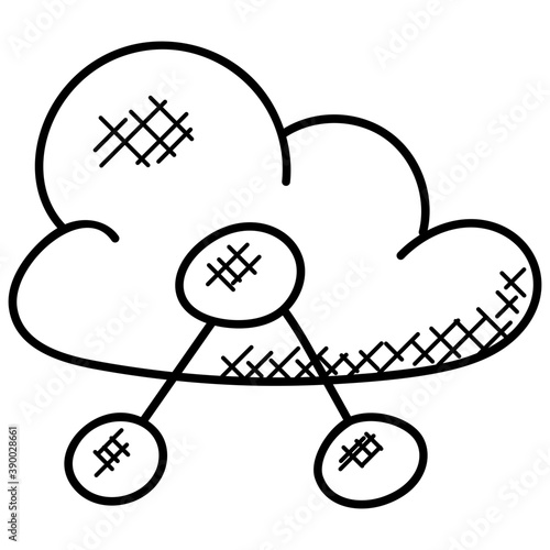 
Cloud computing network sharing icon
