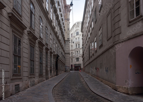 Narrow street in Vienna, Austria