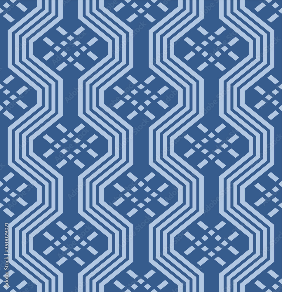 Japanese Geometric Zigzag Vector Seamless Pattern