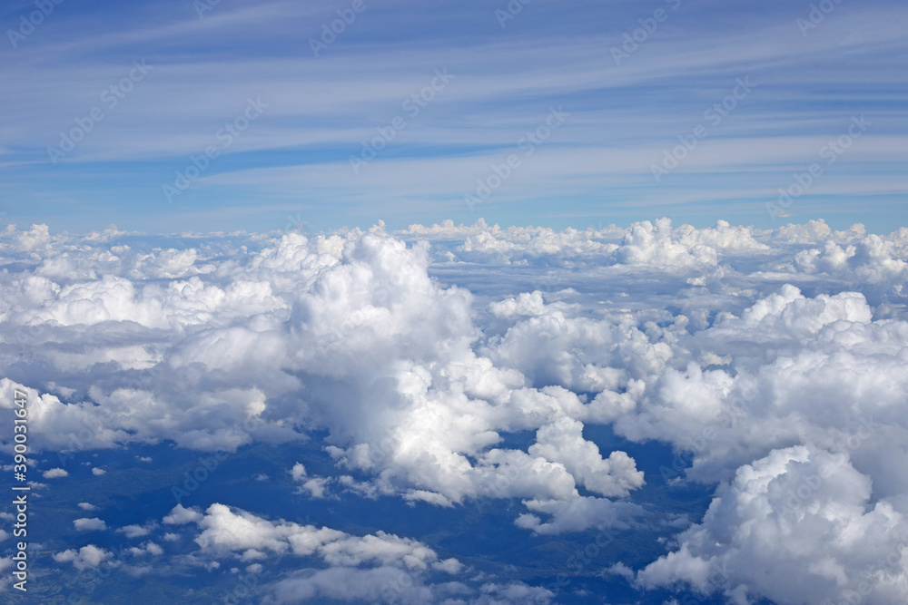 View of sky and cloud from airplane window View of sky and cloud from airplane window
