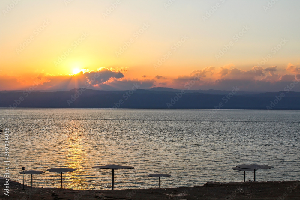 Beautiful sunset view at Dead Seat, Jordan Beautiful sunset view at Dead Seat, Jordan