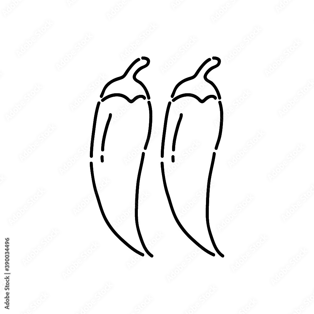 chili outline icon vector chili outline icon vector