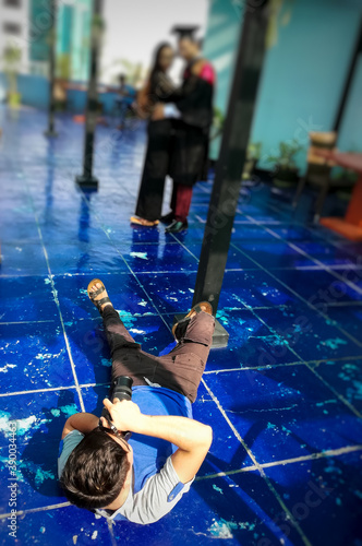 Real life of photographers in action and shoots