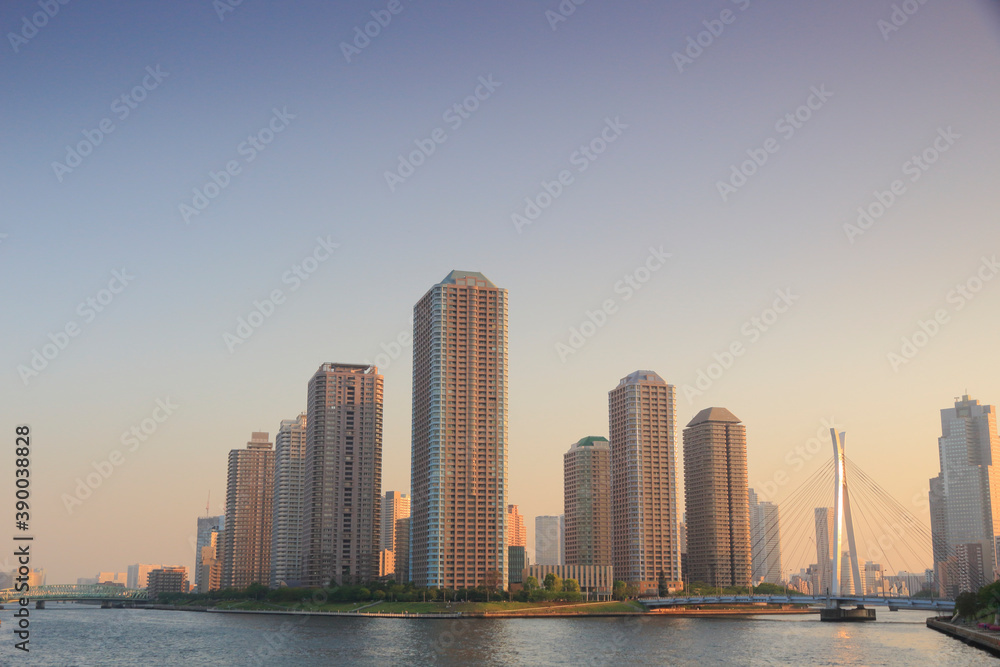 Obraz premium 佃島大川端リバーシティ