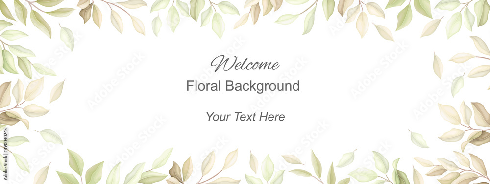 Welcome floral background Stock Vector | Adobe Stock