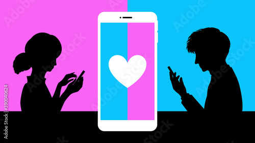 Online dating app on smartphone