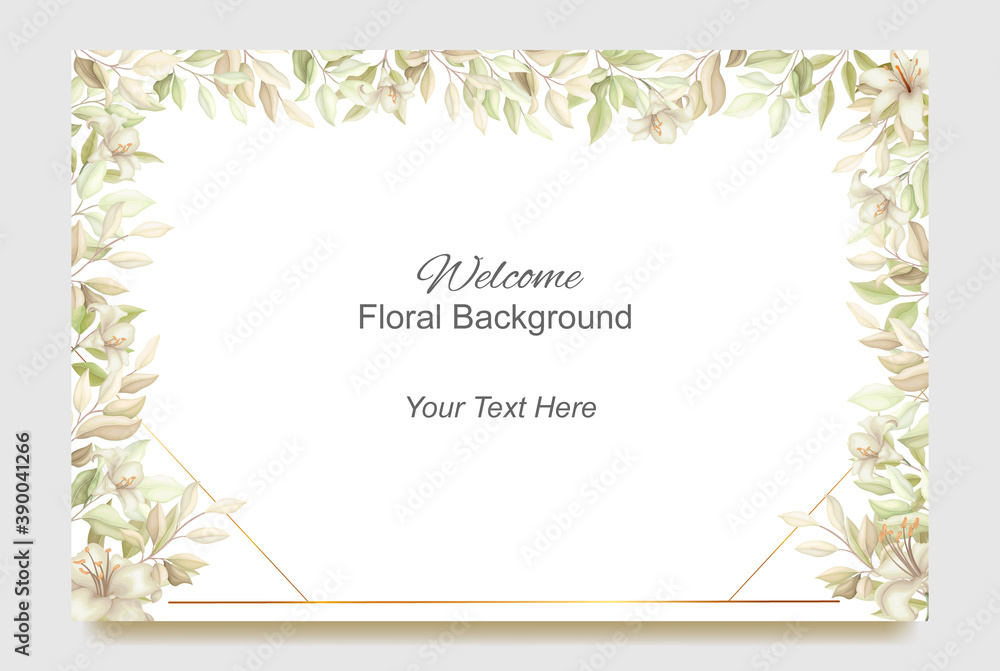 Welcome floral background Stock Vector | Adobe Stock