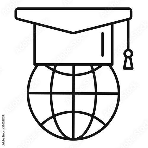 Global newtons day icon. Outline global newtons day vector icon for web design isolated on white background