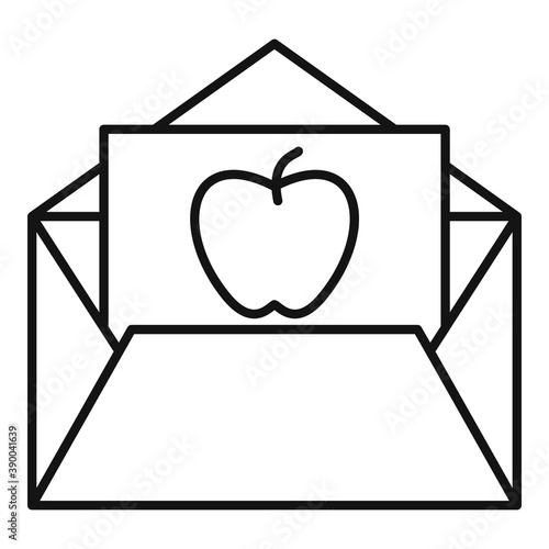 Envelope apple newtons day icon. Outline envelope apple newtons day vector icon for web design isolated on white background