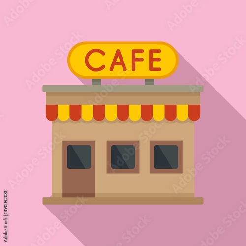 French street cafe icon. Flat illustration of french street cafe vector icon for web design